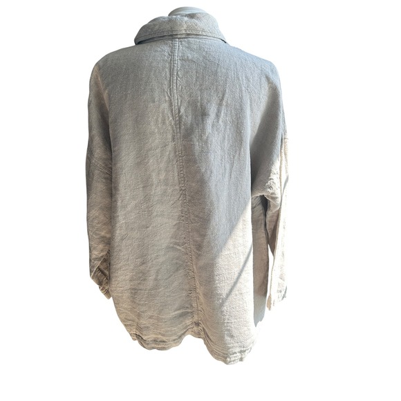 Eileen Fisher Organic Linen Jacket Oversized Small Minimalist Lagen Academia - Picture 3 of 10